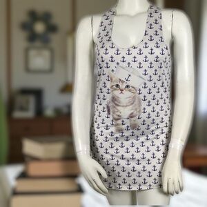 👛(ANY 2/$10) NR Global Sourcing Polyester Racerback Kitten/Anchor Sleep Wear